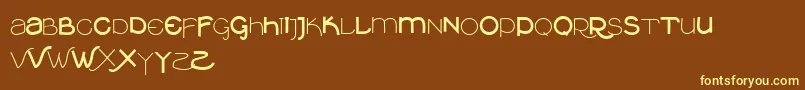 Vtksclean-Schriftart – Gelbe Schriften auf braunem Hintergrund