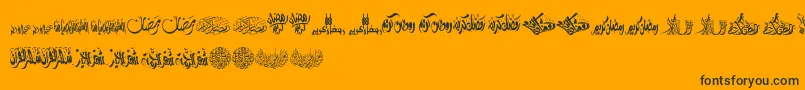 Шрифт FelicitationArabicRamadan – чёрные шрифты на оранжевом фоне