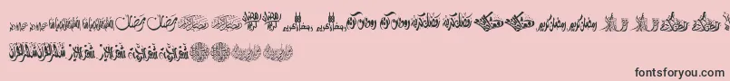 FelicitationArabicRamadan-Schriftart – Schwarze Schriften auf rosa Hintergrund