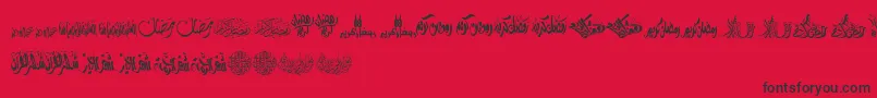 FelicitationArabicRamadan-Schriftart – Schwarze Schriften auf rotem Hintergrund