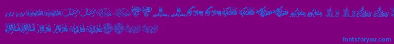 フォントFelicitationArabicRamadan – 紫色の背景に青い文字