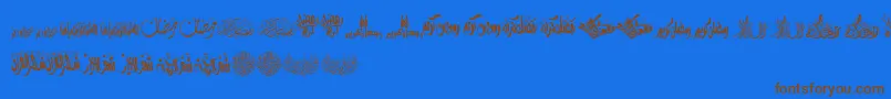 Czcionka FelicitationArabicRamadan – brązowe czcionki na niebieskim tle