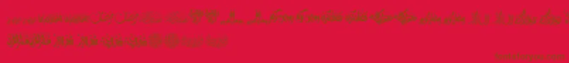 FelicitationArabicRamadan-Schriftart – Braune Schriften auf rotem Hintergrund