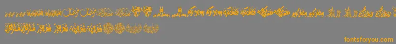 FelicitationArabicRamadan Font – Orange Fonts on Gray Background