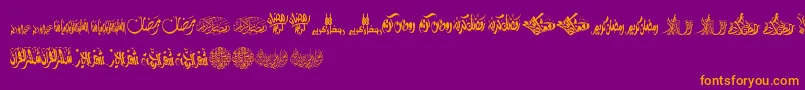 FelicitationArabicRamadan Font – Orange Fonts on Purple Background