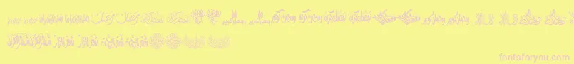 FelicitationArabicRamadan Font – Pink Fonts on Yellow Background