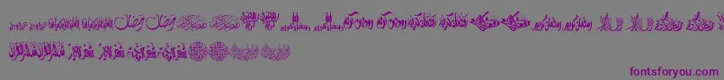 FelicitationArabicRamadan-fontti – violetit fontit harmaalla taustalla