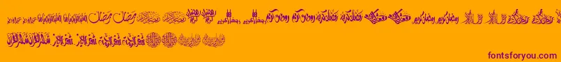 FelicitationArabicRamadan Font – Purple Fonts on Orange Background