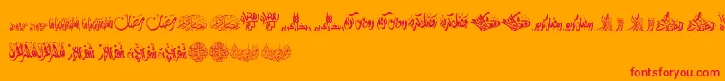 FelicitationArabicRamadan Font – Red Fonts on Orange Background