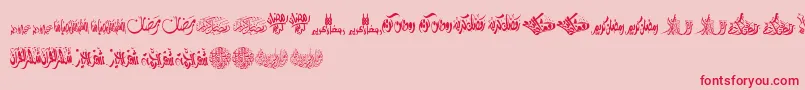 FelicitationArabicRamadan Font – Red Fonts on Pink Background