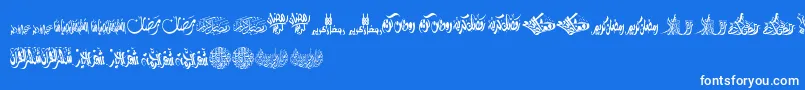 FelicitationArabicRamadan-fontti – valkoiset fontit sinisellä taustalla