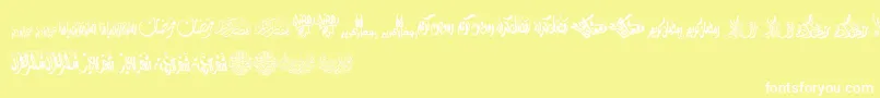 FelicitationArabicRamadan-Schriftart – Weiße Schriften auf gelbem Hintergrund