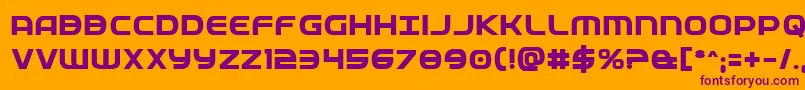 Fedservicebold-Schriftart – Violette Schriften auf orangefarbenem Hintergrund