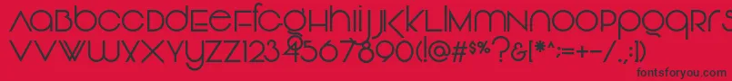 フォントVonique92Regular – 赤い背景に黒い文字