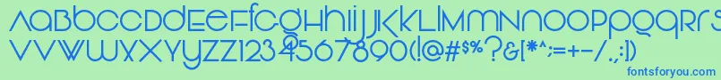 Vonique92Regular Font – Blue Fonts on Green Background