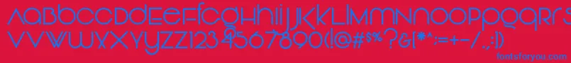 Vonique92Regular Font – Blue Fonts on Red Background