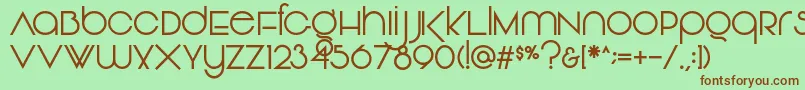 Vonique92Regular Font – Brown Fonts on Green Background