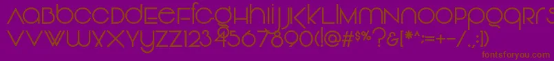 Vonique92Regular-Schriftart – Braune Schriften auf violettem Hintergrund