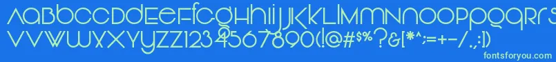 Vonique92Regular Font – Green Fonts on Blue Background