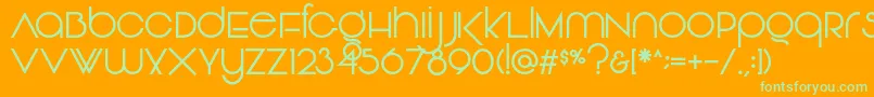Vonique92Regular Font – Green Fonts on Orange Background