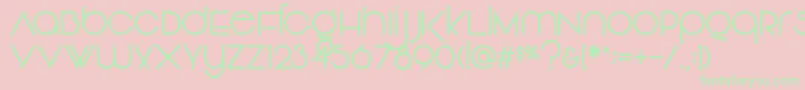 Fonte Vonique92Regular – fontes verdes em um fundo rosa