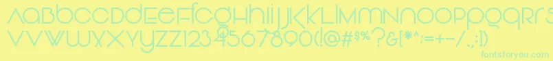 Vonique92Regular Font – Green Fonts on Yellow Background