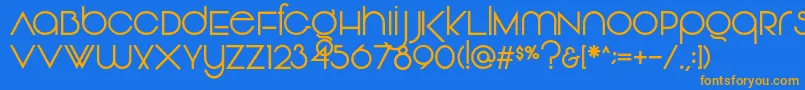 Vonique92Regular Font – Orange Fonts on Blue Background