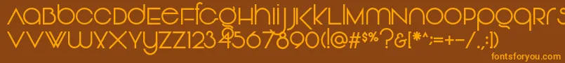 Więcej informacji o czcionce Vonique92Regular Czcionka Vonique92Regular – pomarańczowe czcionki na brązowym tle