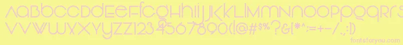 フォントVonique92Regular – ピンクのフォント、黄色の背景