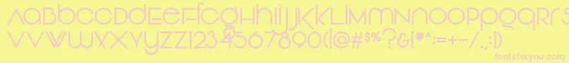 Vonique92Regular-Schriftart – Rosa Schriften auf gelbem Hintergrund