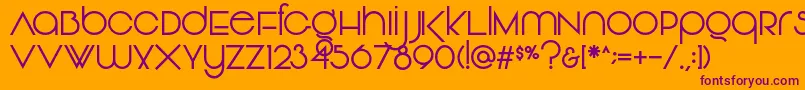 Vonique92Regular Font – Purple Fonts on Orange Background