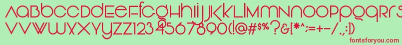 Vonique92Regular Font – Red Fonts on Green Background