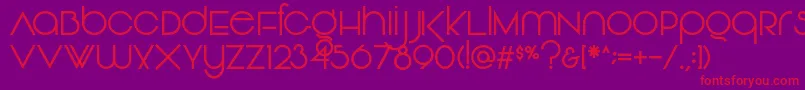 Vonique92Regular-Schriftart – Rote Schriften auf violettem Hintergrund