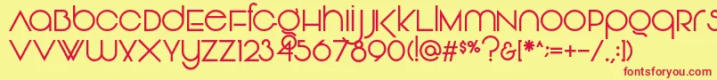 Vonique92Regular Font – Red Fonts on Yellow Background