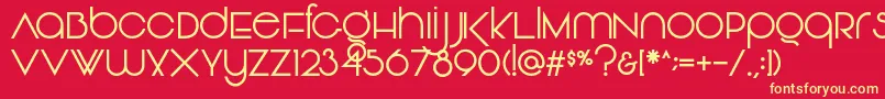 Vonique92Regular Font – Yellow Fonts on Red Background