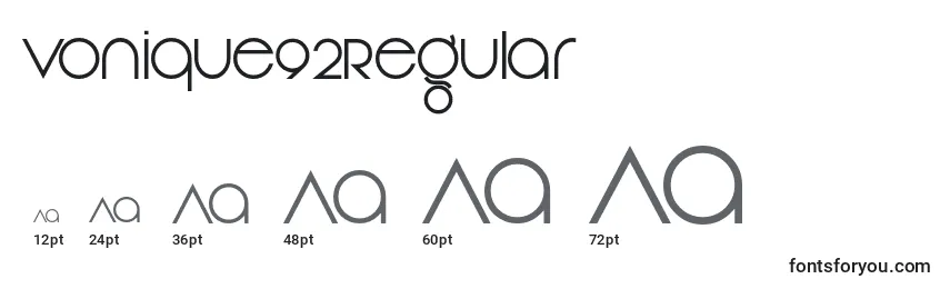 Размеры шрифта Vonique92Regular