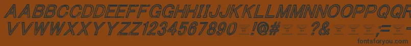 Шрифт ThacoolkidzItalic – чёрные шрифты на коричневом фоне