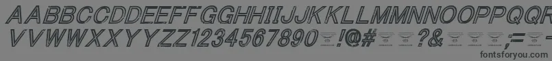 ThacoolkidzItalic-Schriftart – Schwarze Schriften auf grauem Hintergrund