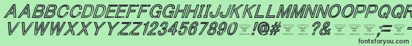 ThacoolkidzItalic Font – Black Fonts on Green Background