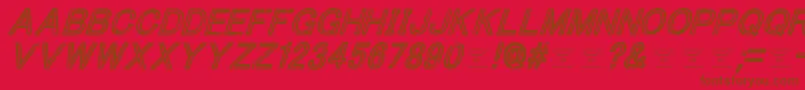 ThacoolkidzItalic-Schriftart – Braune Schriften auf rotem Hintergrund