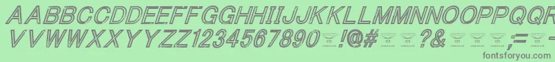 ThacoolkidzItalic Font – Gray Fonts on Green Background