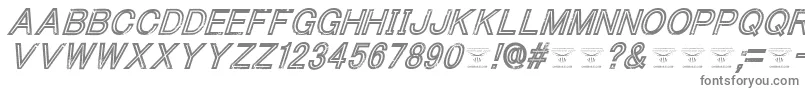 フォントThacoolkidzItalic – 白い背景に灰色の文字
