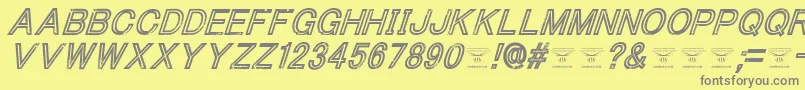 Czcionka ThacoolkidzItalic – szare czcionki na żółtym tle