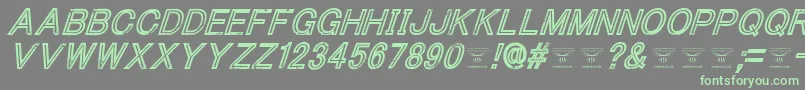 ThacoolkidzItalic-fontti – vihreät fontit harmaalla taustalla