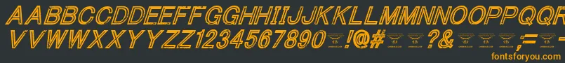 Шрифт ThacoolkidzItalic – оранжевые шрифты на чёрном фоне