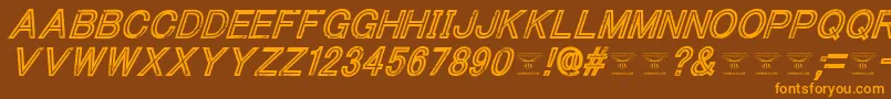 ThacoolkidzItalic-fontti – oranssit fontit ruskealla taustalla