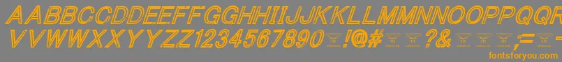 Шрифт ThacoolkidzItalic – оранжевые шрифты на сером фоне