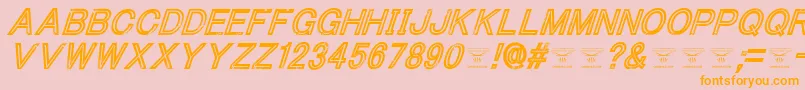 Czcionka ThacoolkidzItalic – pomarańczowe czcionki na różowym tle
