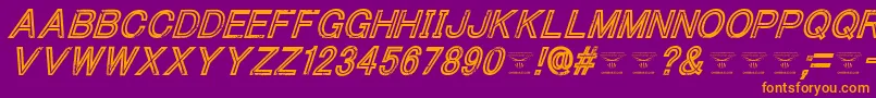ThacoolkidzItalic-Schriftart – Orangefarbene Schriften auf violettem Hintergrund