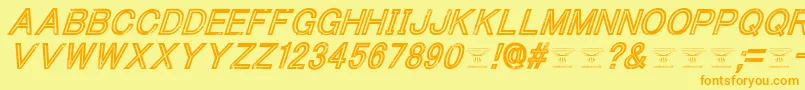 ThacoolkidzItalic Font – Orange Fonts on Yellow Background